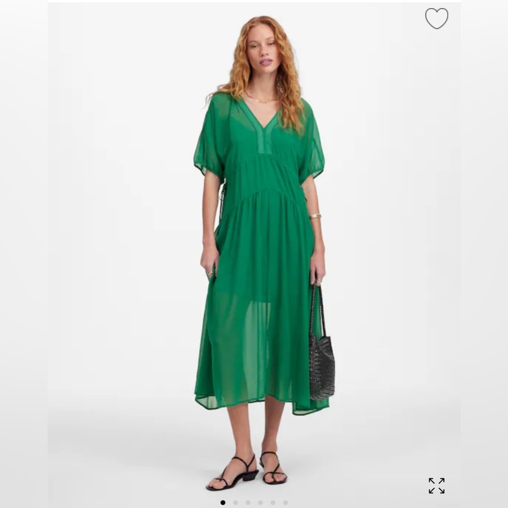 Madewell Sheer Dolman Maxi dress in Green size XL, NWT